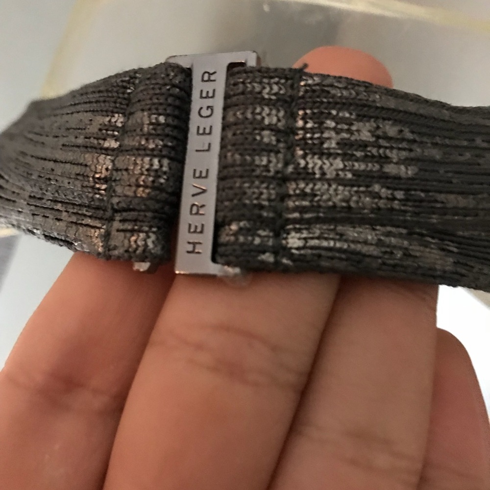 Sold Herve Leger gunmetal Dress - Picture 7 of 8